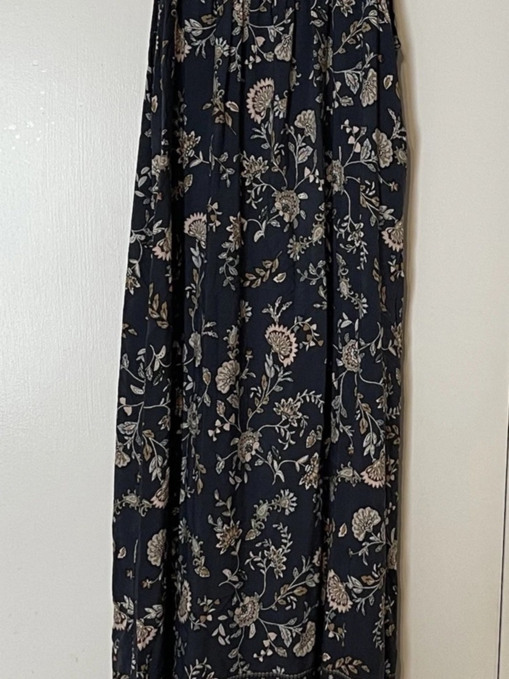 Bohme Maxi Dress Blue Paisley Cottagecore Spaghetti Strap Medium